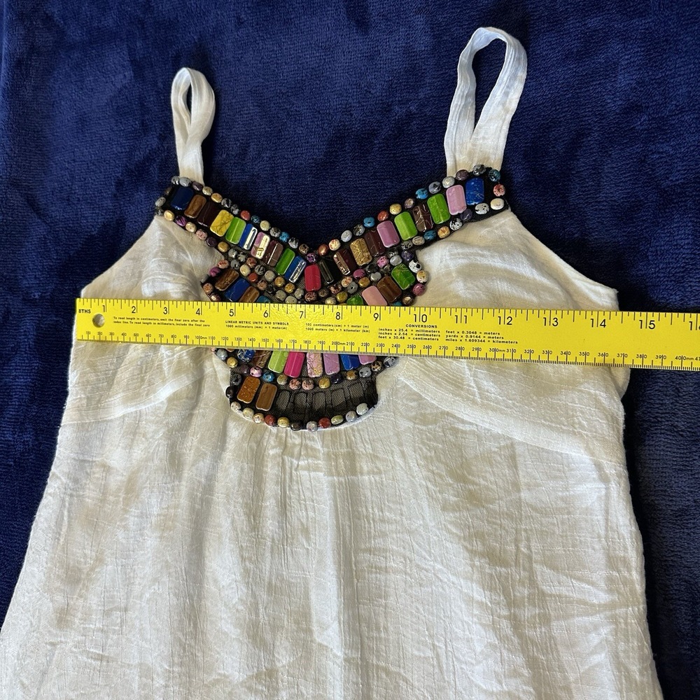 Joy Joy Womens Sleeveless Top Blouse Stone Jewel Accent Size XS Missing Stones - Picture 6 of 10